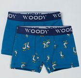 Woody boxer jongens - meeuw - blauw - duopack - 211-1-CLD-Z/085 - maat 152