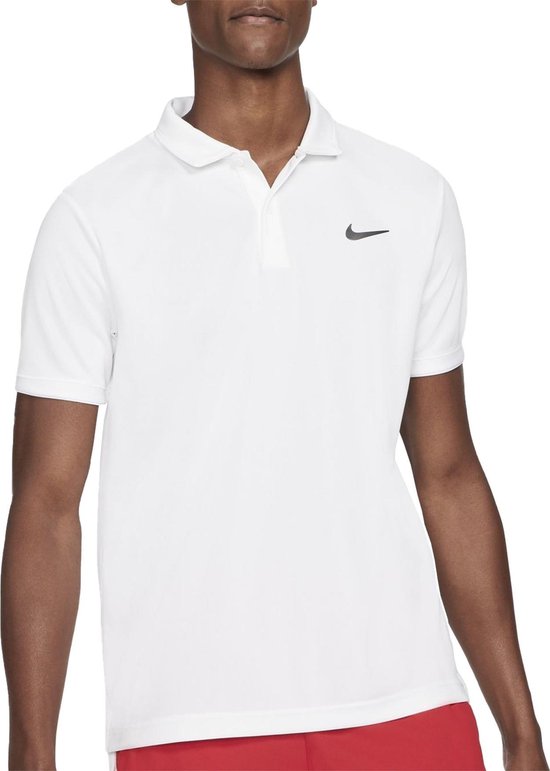 Nike Nike Court Dry Victory Sportshirt - Maat S  - Mannen - wit - zwart