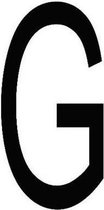 Letter 'G' sticker zwart 70 mm