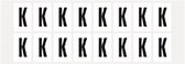 Letter stickers wit/zwart teksthoogte: 25 mm letter K