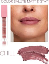 OK BEAUTY COLOR SALUTE MATT & STAY Soft Satin Long-Lasting Waterproof Liquid Matte Lipstick -Langhoudend Vloeibare Matte Lippenstift(Chill)