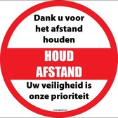 Vloersticker 'Dank u voor het afstand houden, uw veiligheid is prioriteit', 100 mm