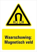 Sticker met tekst waarschuwing magnetisch veld, W006 297 x 420 mm