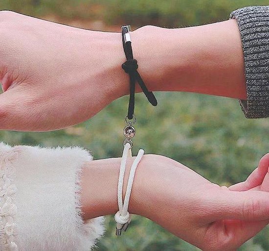 Conserveermiddel uitzondering droog Armband met sterke magneet - relatie - vriendschaparmband - vrienden - 2  stuks - zwart... | bol.com