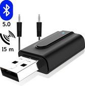 2 in 1 USB Bluetooth 5.0 Zender en Ontvanger - Bereik tot 15 Meter - Draadloze Audio Adapter - Wireless Transmitter & Receiver voor TV / PC / Auto / Koptelefoon / Luidspreker