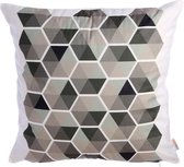 WOONENZO - Sierkussen 45x45 - hexagon - zwart - goud