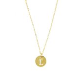 Letter ketting coin - initiaal L - Goud - 40 cm
