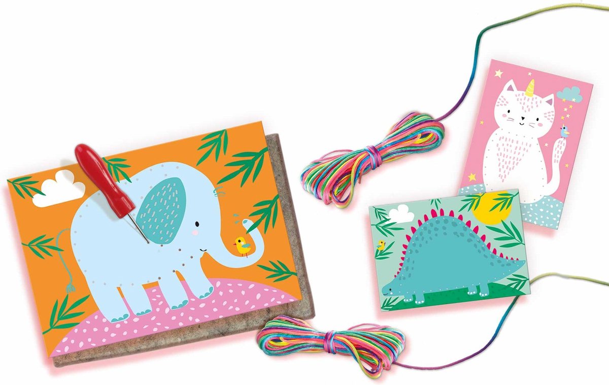 SES - Ik leer string art - prik zelf de gaatjes - met 4 vrolijke ...