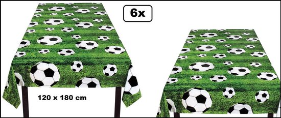 6x Voetbal tafelkleed 120 x 180 cm groen - voetballen sport thema feest eten drinken... bol.com