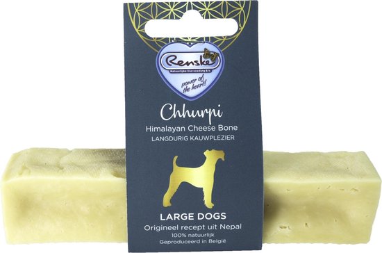 RENSKE | Renske Chhurpi Kauwkluif - Churpi yak kaas - kaasbot hond - cheese bone Large - 90gram - yakkaas