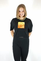 La Pèra Zwart Mickey Mouse T-Shirt 90% Katoen Dames - Maat M