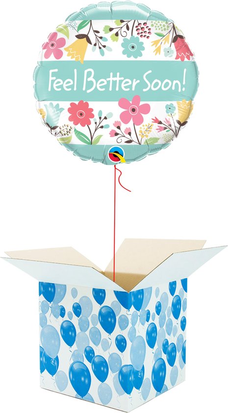 Lezen naar voren gebracht Discipline Helium Ballon gevuld met helium - Beterschap - Cadeauverpakking - Feel  Better Soon! -... | bol.com