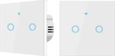 Slimme Wandschakelaar Dubbel | Smart WiFi Touch Switch | 10A