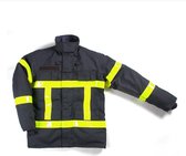 Brandweer Parka Brandwerend Dag/Nacht reflectie striping 3M Maat XXL Kort