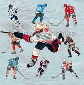 3 IJshockey / Ice Hockey wenskaarten met envelop (zonder tekst)