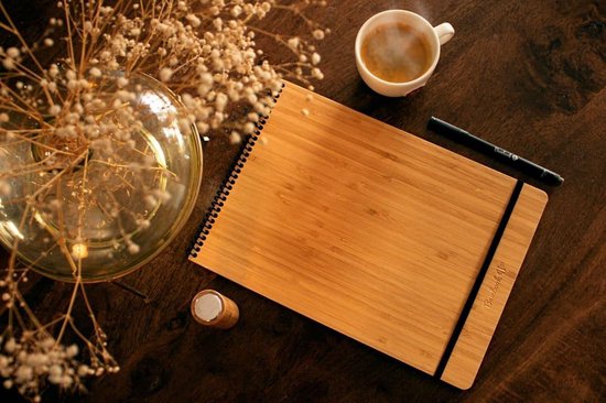 Bambook Notepad - Hardcover - A4 - Vierge & Ligné - Avec 1 feutre gratuit - Bloc-notes effaçable, réutilisable, durable et tableau blanc