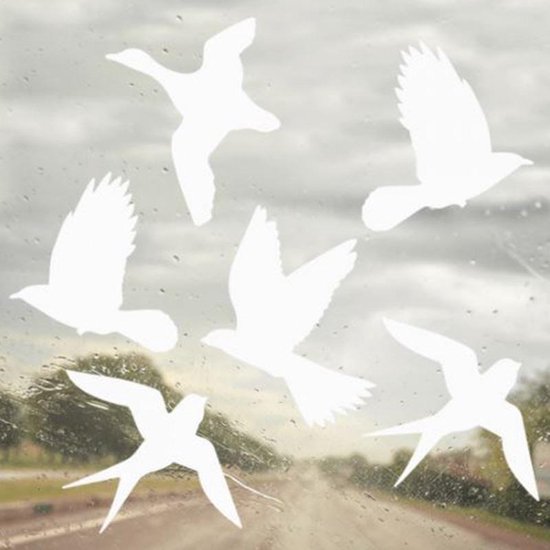 Vogelbescherming stickers raam WIT | vogelstickers buiten Witte raamstickers vogels | bol.com