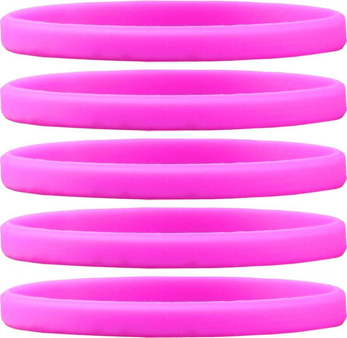 Dinilu - 60 x Smalle Siliconen Armbanden Roze - voor volwassenen