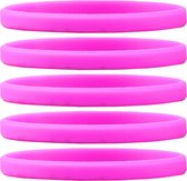 Smalle siliconen polsbandjes roze (zak van 60 stuks) voor volwassenen