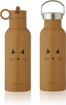 Duurzame Luxe RVS Dubbelwandige Thermosfles Drinkbeker Waterfles 500 ml Neo Cat Mustard | Liewood