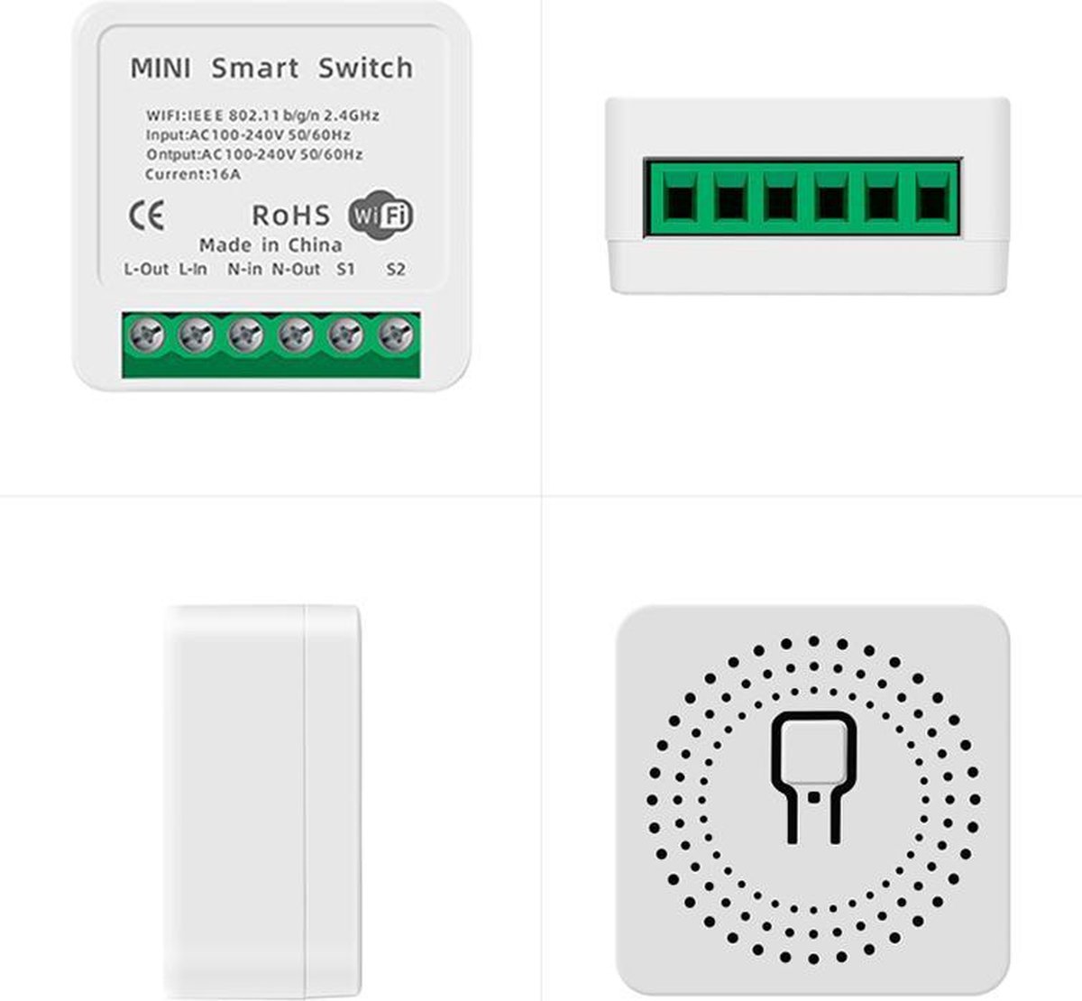 Mini slimme WiFi inbouwschakelaar | Smart Switch | 16A | bol.com