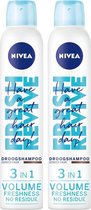 NIVEA Dry Medium Droogshampoo Donker Haar Voordeelverpakking - 2 x 200 ml