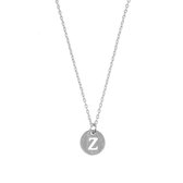 Letter ketting coin - initiaal Z - Zilver - 40 cm