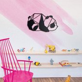 Drart - Metalen liggende panda 40 cm x 23 cm - metalen wanddecoratie - metal panda