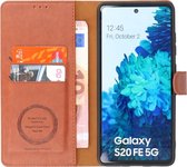 Bestcases Book Case Phone Case - Porte-cartes Wallet Case - Wallet Cases - Samsung Galaxy S20FE - Marron