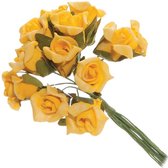 144st Kunstbloemen roosjes boeket (12 boeketjes) | papieren bloemen | L=12cm | knutsel | hobby | versiering | feestdecoratie