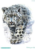 Temporary tattoo | tijdelijke tattoo | fake tattoo | sneeuwpanter - snow leopard | 150 x 210 mm