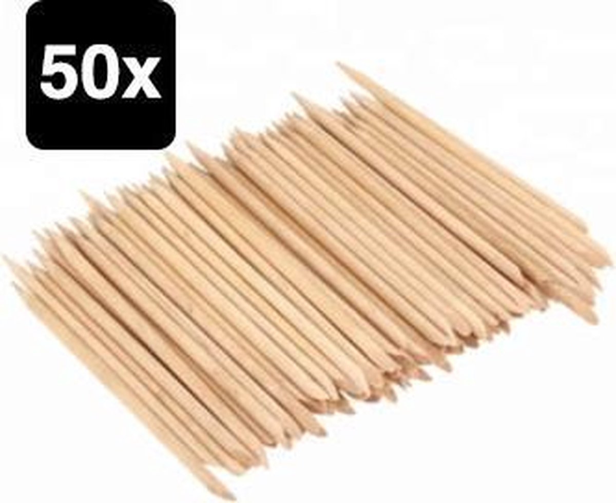 Goedkoopste 50 x Woodstick manicure - MCWO03 - hout