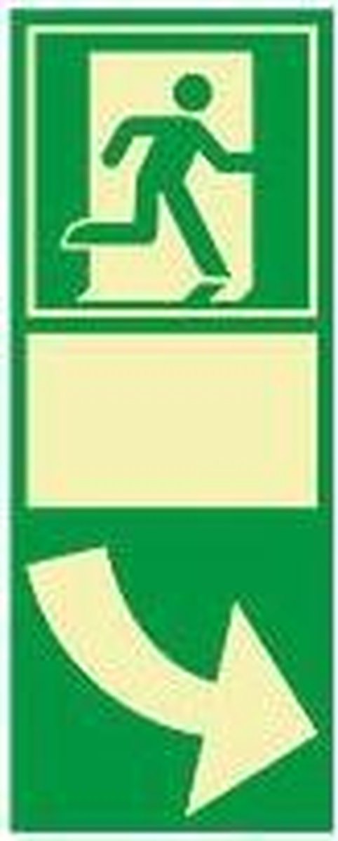 Deuraanwijzing rechtswijzend bord - kunststof - langnaschijnend, ISO 7010