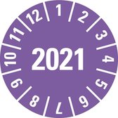 Keuringssticker met heel jaartal, vel 35 mm - 10 per vel 2021