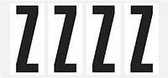 Letter stickers alfabet - 20 kaarten - zwart wit teksthoogte 95 mm Letter Z