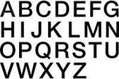 Letter stickers alfabet teksthoogte 100 mm Zwart