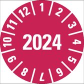 Keuringssticker met heel jaartal, boekje 20 mm - 180 per boekje 2024