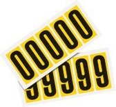 Combiverpakking cijfers, geel/zwart, folie, 20 kaarten/VE teksthoogte 75 mm
