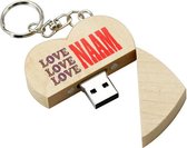 Valentijn cadeau hout hart usb stick met naam 64gb - model 1011 – hartje Valentijnsdag cadeau, Valentijnscadeau, Liefde cadeau, Liefdescadeau