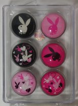 Playboy - Bunny - magneten - 2,5cm - set van 6 stuks
