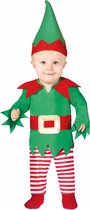 Guirma - Kerst & Oud & Nieuw Kostuum - Snoezige Baby Elf Kind Kostuum - Rood, Groen - 1 - 2 jaar - Kerst - Verkleedkleding