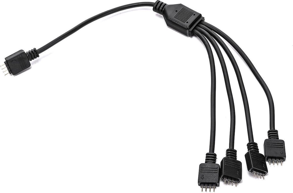 EKWB EK-RGB 4-Way Splitter Cable - Splitser - 4-pins - mannelijk naar mannelijk - zwart