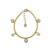 Key lock & heart bracelet - Goud