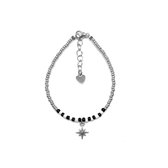 Little star & stripes armband - Zilver
