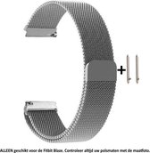 Zilver Kleurig Milanees Stalen Bandje - Geschikt voor Fitbit Blaze 23mm - Silver Milanese Smartwatch Strap - Maat: zie maatfoto - Zonder Frame
