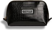 Otis Batterbee The Beauty Makeup Bag S - Toilettas - Vegan leer & gerecycelde voering - Zwart Croc