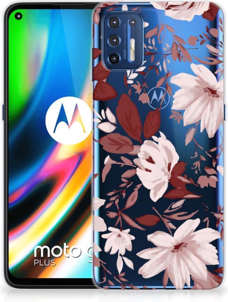 TPU Hoesje voor Hoesje maken Motorola Moto G9 Plus Watercolor Flowers