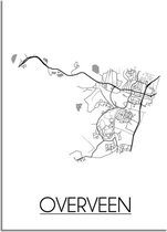 Overveen Plattegrond poster B2 poster (50x70cm) - DesignClaud