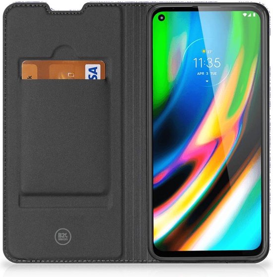 Coque Smartphone Motorola Moto G9 Plus Book Style Case Angel Skull Blue