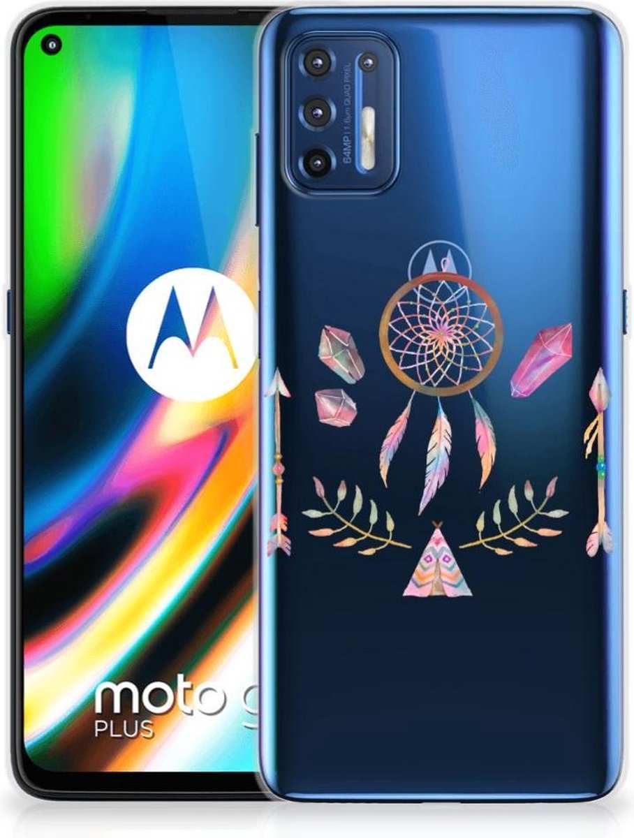 Motorola Moto G9 Plus Telefoonhoesje met Naam Boho Dreamcatcher